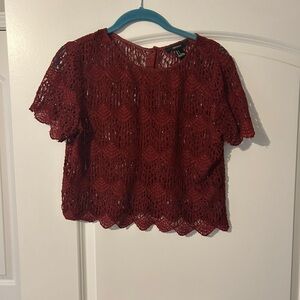 Forever 21 Burgundy Lace Blouse